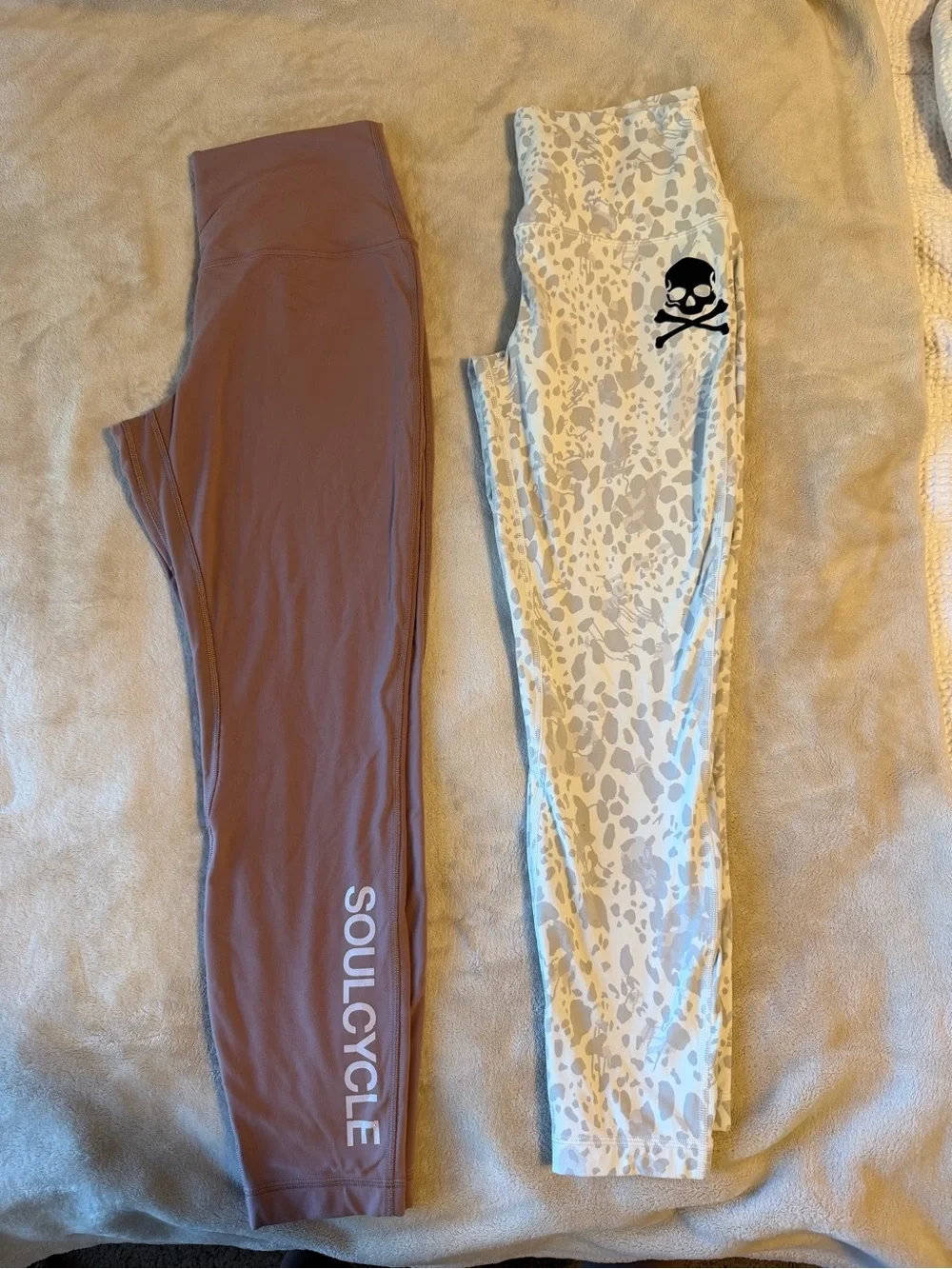 lululemon athletica mauve high-waist leggings with side logo